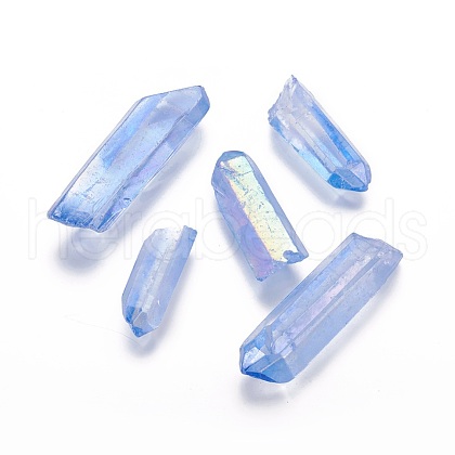 Electroplate Natural Quartz Crystal Beads KK-F757-G06-1
