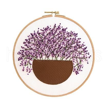 Gypsophila Pattern DIY Embroidery Kit DIY-P077-053-1