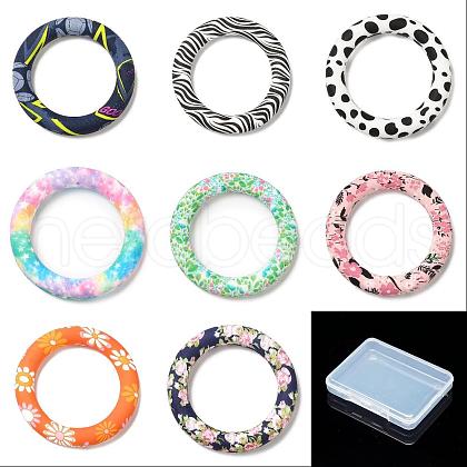 DICOSMETIC 8Pcs 8 Colors Food Grade Eco-Friendly Silicone Pendants SIL-DC0001-35-1