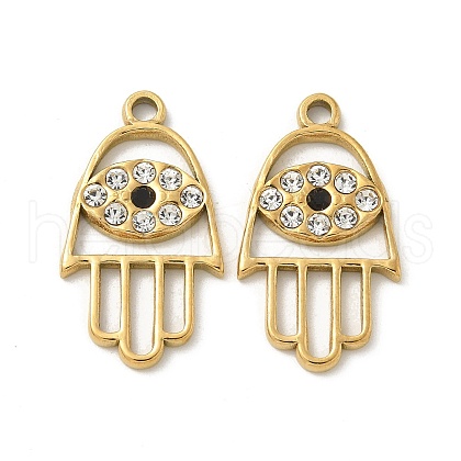 304 Stainless Steel Rhinestone Pendants STAS-I322-36G-02-1