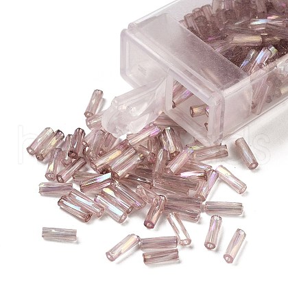 10G Ceylon Glass Twist Bugle Beads SEED-L012-01G-1