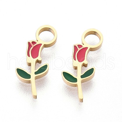 304 Stainless Steel Enamel Pendants STAS-T064-80-1