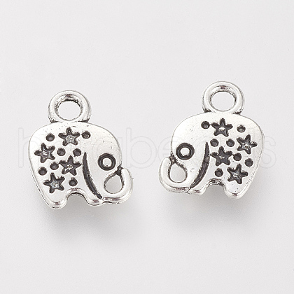 Tibetan Style Alloy Charms TIBE-S306-14AS-RS-1-1
