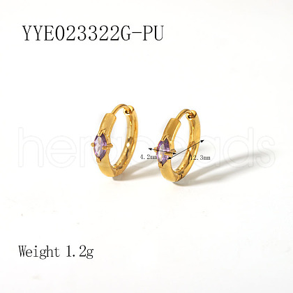 Elegant Stainless Steel Hoop Earrings QA3505-3-1