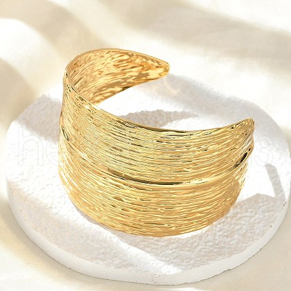 304 Stainless Steel Cuff Bangles for Women BJEW-Z096-02G-1