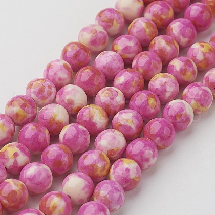 Natural Ocean White Jade Bead Strands G-G916-8mm-03-1