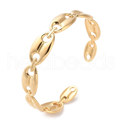 304 Stainless Steel Cuff Bangles for Women BJEW-K263-05G-08-1