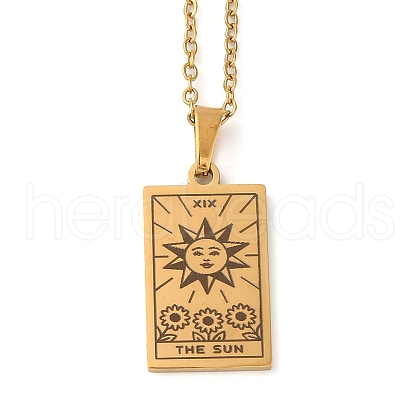 Tarot Theme 304 Stainless Steel Pendant Nacklaces For Women STAS-S128-02S-1