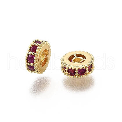 Brass Micro Pave Cubic Zirconia Beads KK-C106-24A-01-1