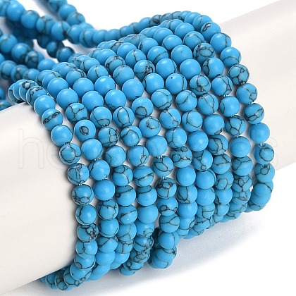 Synthetic Turquoise Beads Strands G-U004-02J-1