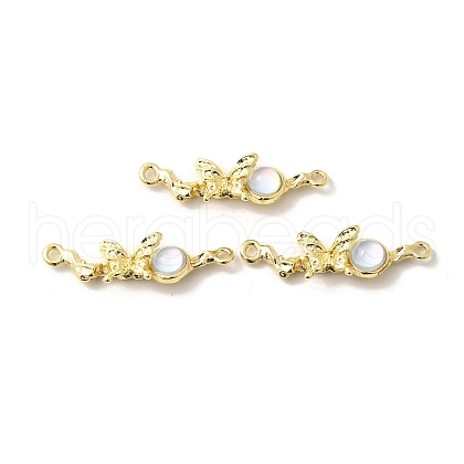 Alloy & Light Blue Glass Butterfly Connector Charms FIND-H015-07G-02-1