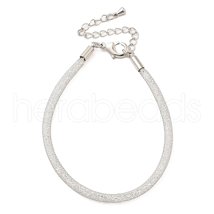 Brass Mesh Chain Bracelets for Women DIY-B066-02G-02-1