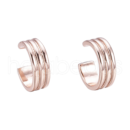 Brass Cuff Earrings EJEW-I249-12RG-1