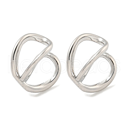 Rack Plating Brass Cuff Earrings for Women EJEW-C098-01P-1