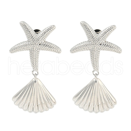 Rack Plating Brass Stud Earrings EJEW-N055-04P-RS-1