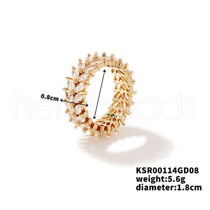 Chic Western Hip-hop Double-row Brass Rhinestone Ring Jewelry for Women JJ2699-2-1