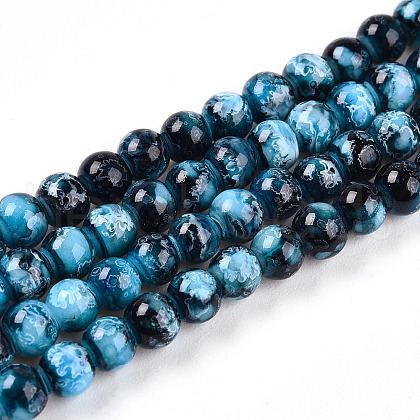 Baking Painted Glass Beads Strands X1-DGLA-N003-4mm-A08-1