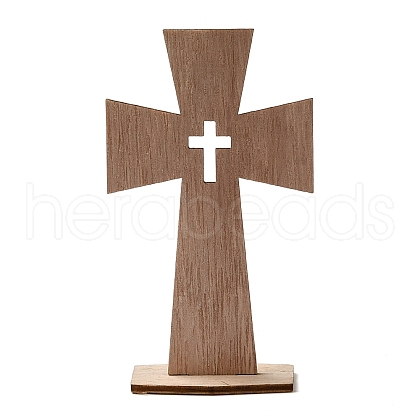 Unfinished Wood Cross Cutouts Ornaments DJEW-H011-01A-1