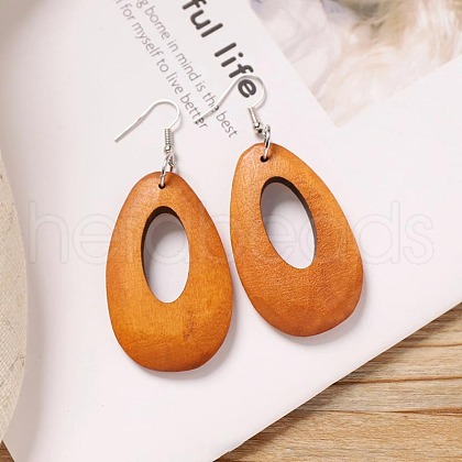 Alloy Wood Dangle Earrings FS-WG9E4F8-08-1