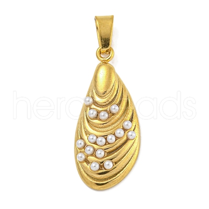 Teardrop Ion Plating(IP) 304 Stainless Steel Pendants STAS-U024-05G-1