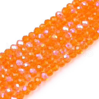 Electroplate Glass Beads Strands EGLA-A044-T2mm-L25-1