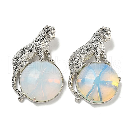 Opalite Half Round Pendants G-F766-06AS-05-1