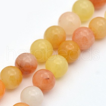 Natural Topaz Jade Round Beads Strands X-G-D663-6mm-1