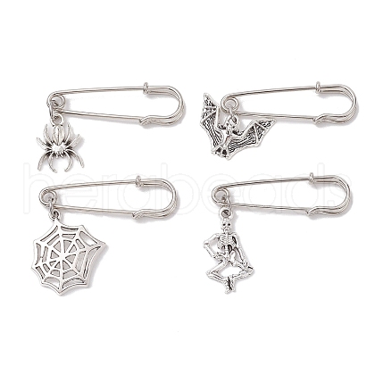 Halloween Antique Silver & Platinum Iron Kilt Pins Brooches JEWB-BR00161-1