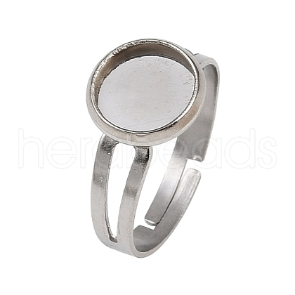 304 Stainless Steel Cuff Ring Components STAS-D372-06P-02-1
