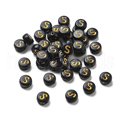 Plating Opaque Acrylic Beads OACR-R005-03S-1