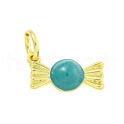 Rack Plating Brass Enamel Pendants KK-U021-04C-G-1