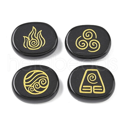 4Pcs 4 Styles Natural Obsidian Display Decorations G-F786-02B-07-1