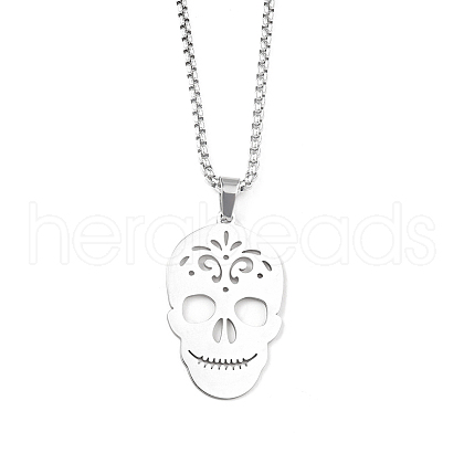 201 Stainless Steel Pendant Necklaces for Man NJEW-Q336-04A-P-1