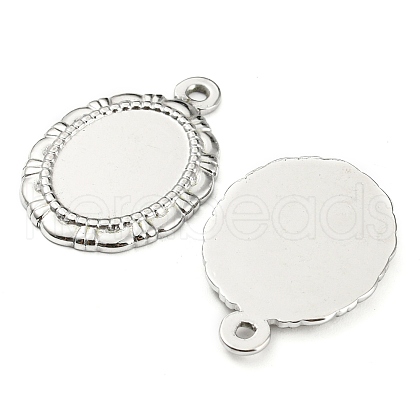 Non-Tarnish 304 Stainless Steel Pendant Cabochon Settings STAS-I202-12P-1