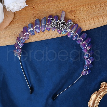 Electroplated Quartz Crystal Hair Bands PW-WG374A4-01-1