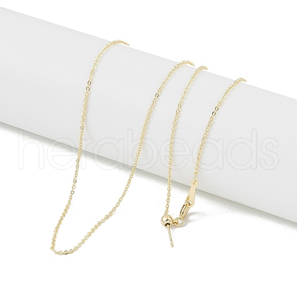 Brass Cable Chain Necklaces NJEW-U008-07G-1