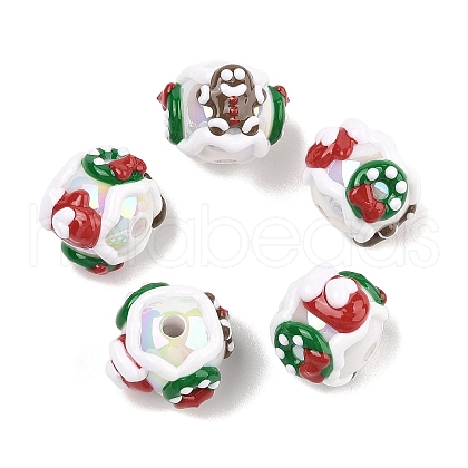 Christmas Theme Hand Drawn Acrylic with Enamel Beads MACR-C006-01L-1