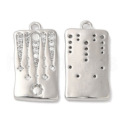 Brass Micro Pave Cubic Zirconia Pendants KK-C028-41P-1
