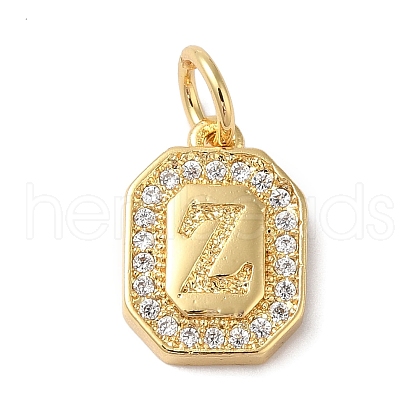 Real 18K Gold Plated Brass Micro Pave Clear Cubic Zirconia Pendants KK-L216-002G-Z-1