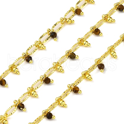 Handmade Faceted Natural Tiger Eye Beaded Chains CHC-L050-01G-15-1