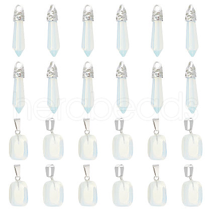 Unicraftale 24Pcs 2 Styles Opalite Pendants G-UN0001-12A-1