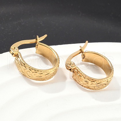 Golden Plated 304 Stainless Steel Hoop Earrings X-EJEW-E158-21G-1