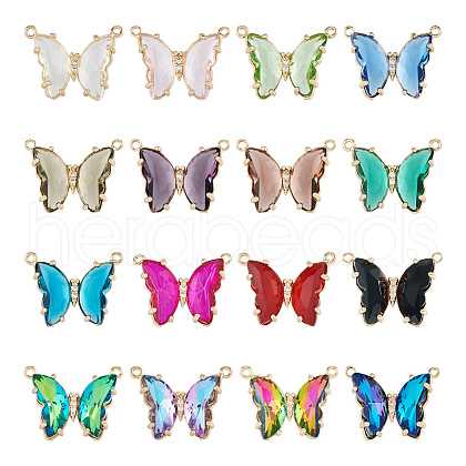  16Pcs 16 Colors Glass Pendants GLAA-TA0001-49-1