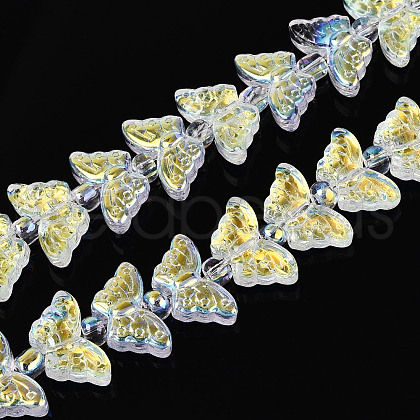 Transparency Electroplate Glass Beads Strands GLAA-T023-39A-01-1