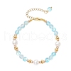 Synthetic Moonstone Round Beaded Bracelets for Women BJEW-JB11915-02-2