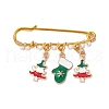 3Pcs 3 Styles Christmas Theme Iron Safety Pin Brooch JEWB-BR00178-4