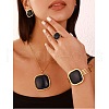 Square 304 Stainless Steel Resin Bangles & Rings & Earrings & Necklaces Sets for Women FS-WG63C6A-04-1