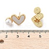 Heart Brass Stud Earrings EJEW-C141-01G-02-5