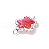 Alloy Transparent Acrylic Flower Connector Charms PALLOY-JF03674-5
