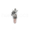 Cherry Quartz Glass Resin Pointed Pendants FIND-PW0025-06P-30-1